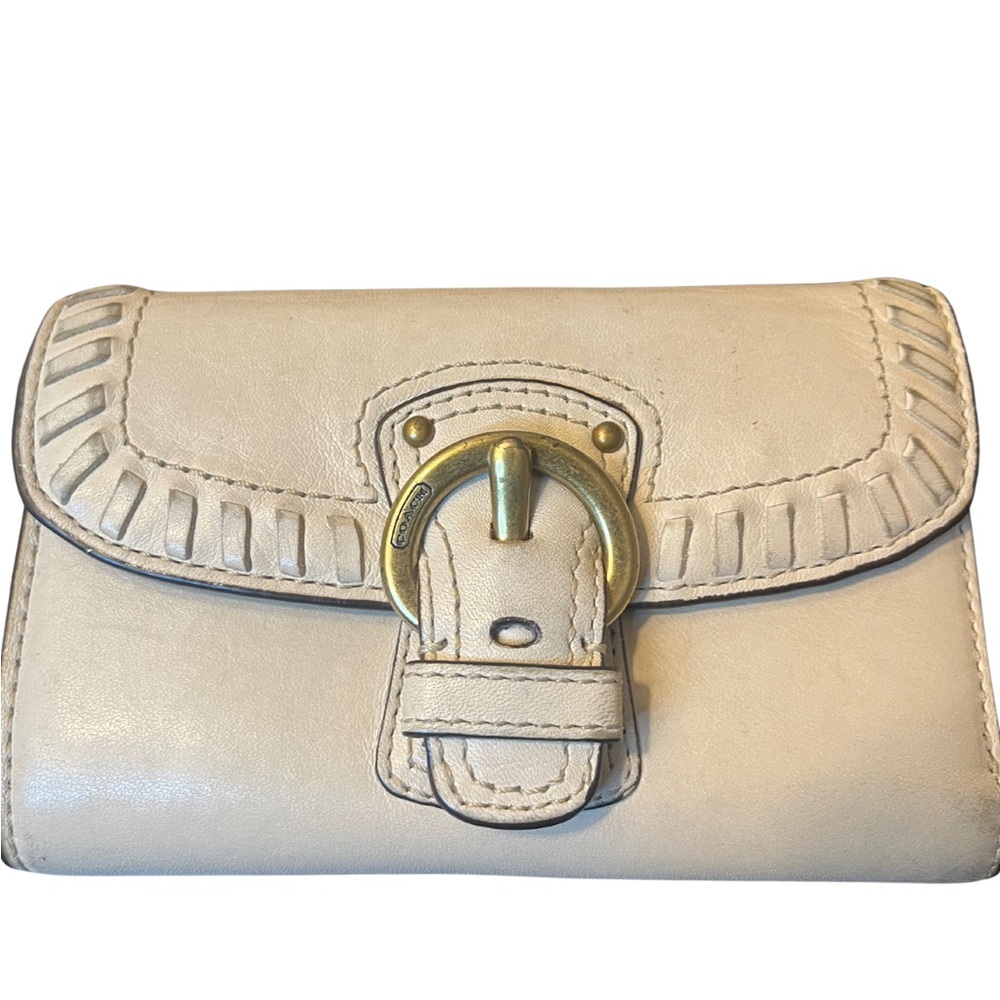 Coach Poppy Whipstitch Leather Trifold Wallet - Picture 3 of 16